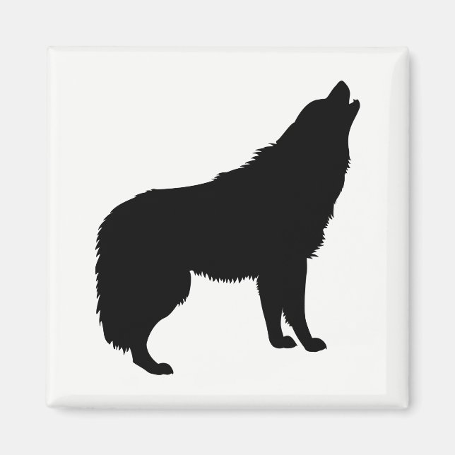 Howling Varg Silhouette Magnet (Framsidan)