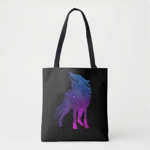 Howling Varg Silhouette Vargars Forest Animal Tygkasse
