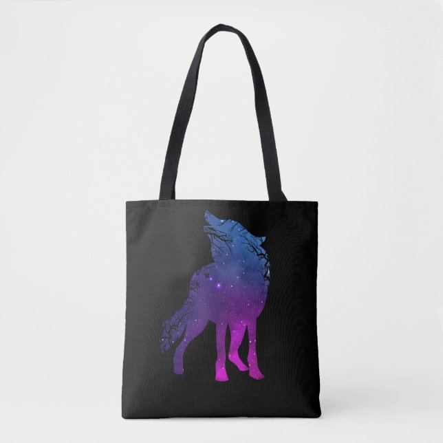 Howling Varg Silhouette Vargars Forest Animal Tygkasse (Framsida)