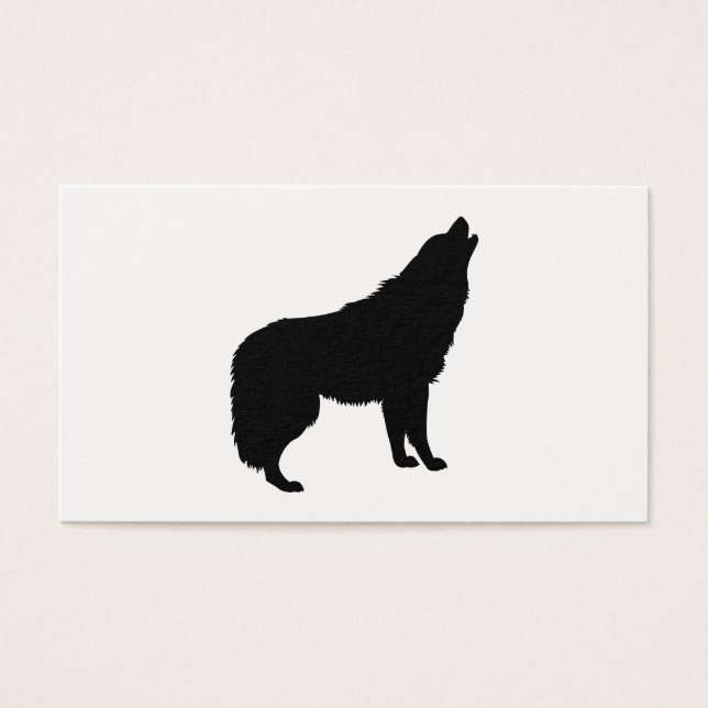 Howling Varg Silhouette Visitkort (Framsidan)
