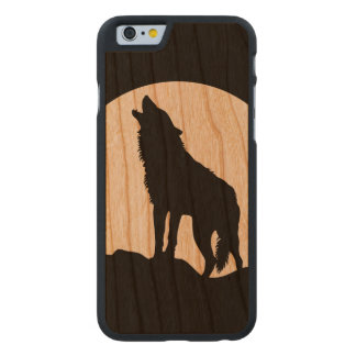 Howling varg silhouette wood iPhone 6 fodral