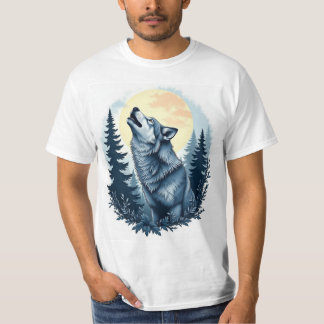 Howling Varg under Moonlight T Shirt