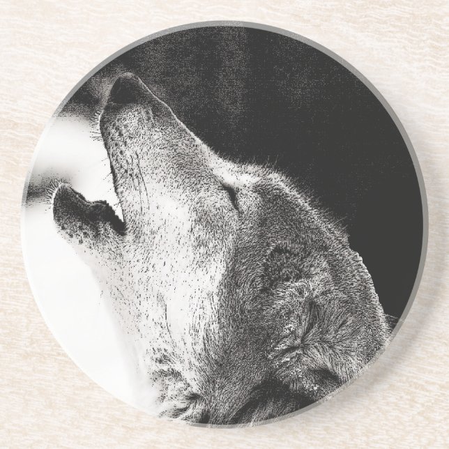 Howling Varg Underlägg Sandsten (Framsidan)