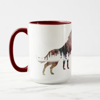 Howling Varg Watercolor Wildlife Mugg