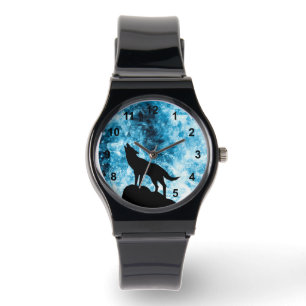 Howling Varg Winter snöwiwblue Abstrakt Armbandsur