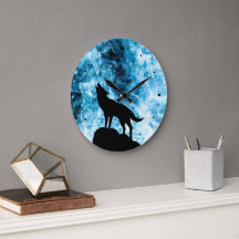 Howling Varg Winter snöwiwblue Abstrakt