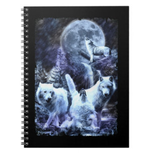 Howling Vargars Winter Forest Animals Varg Anteckningsbok