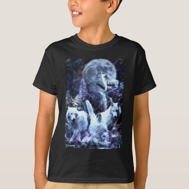 Howling Vargars Winter Forest Animals Varg T Shirt (Framsida)