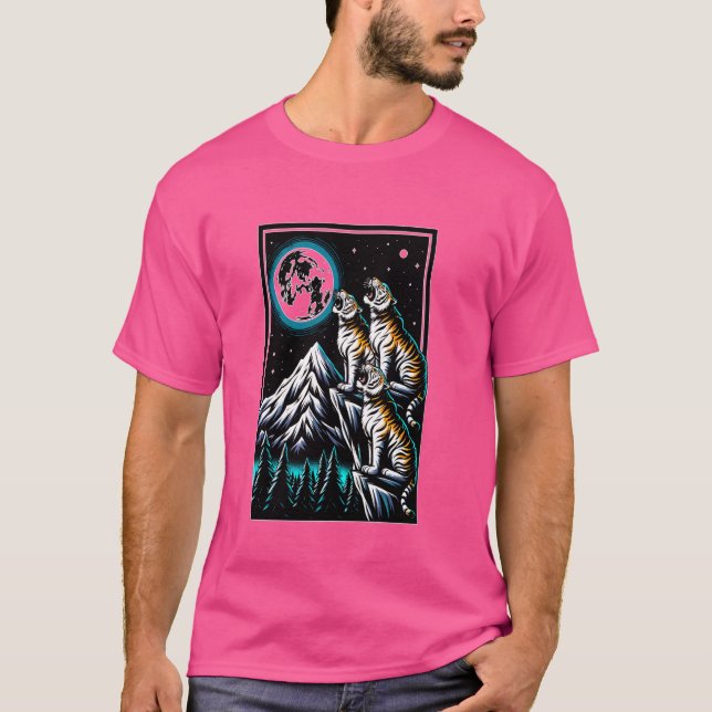 Howling vid Måne-tigern T Shirt (Framsida)