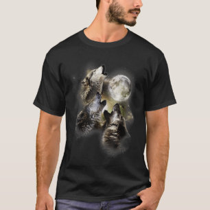 Howling vid Måne Vargar Varg Animal T-Shirt