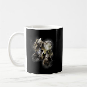 Howling vid Måne Vargar Varg Animal T-Shirt Kaffemugg