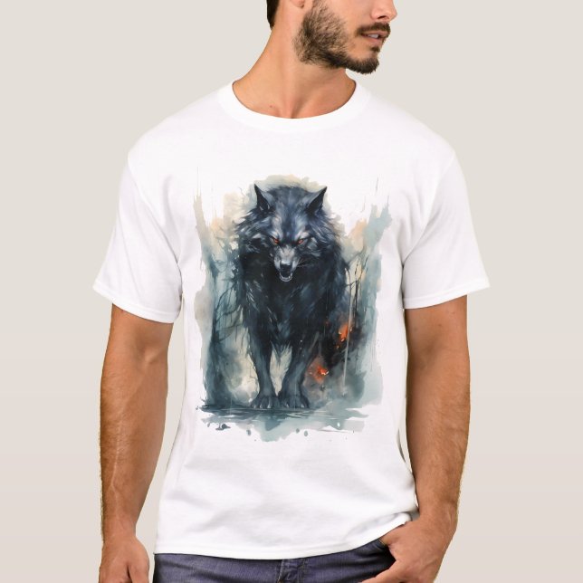 Howling vid Måne varulv T Shirt (Framsida)