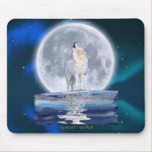 Howling White Varg & Måne Wildlife Fantasy Musmatta