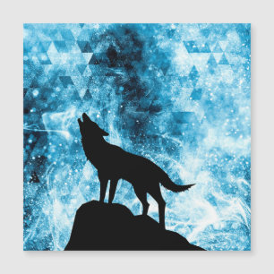 Howling Winter Varg snöblå Abstrakt