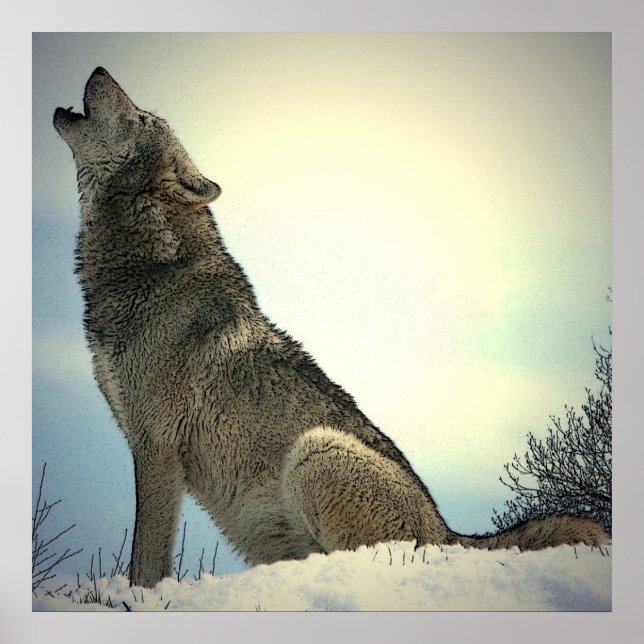 Howling Wolf Affisch Print (Framsidan)