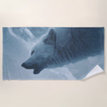 Howling Wolf Art – Blue Night Forest Design