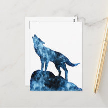 Howling Wolf blå gnistrande röksilhuett