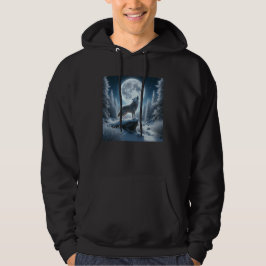 Howling Wolf In Winter Hoodie