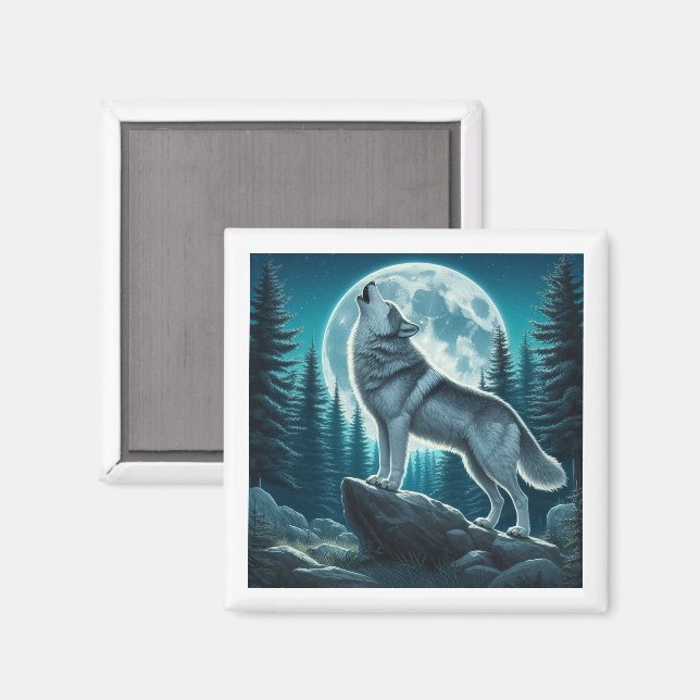 Howling Wolf Magnet (Front/Back)