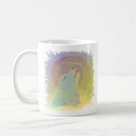 Howling Wolf och Mandala Växter Grenar Ram Kaffemugg