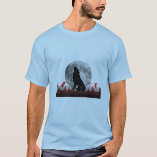 Howling Wolf Silhouette with Full Moon Graphic T-S T Shirt