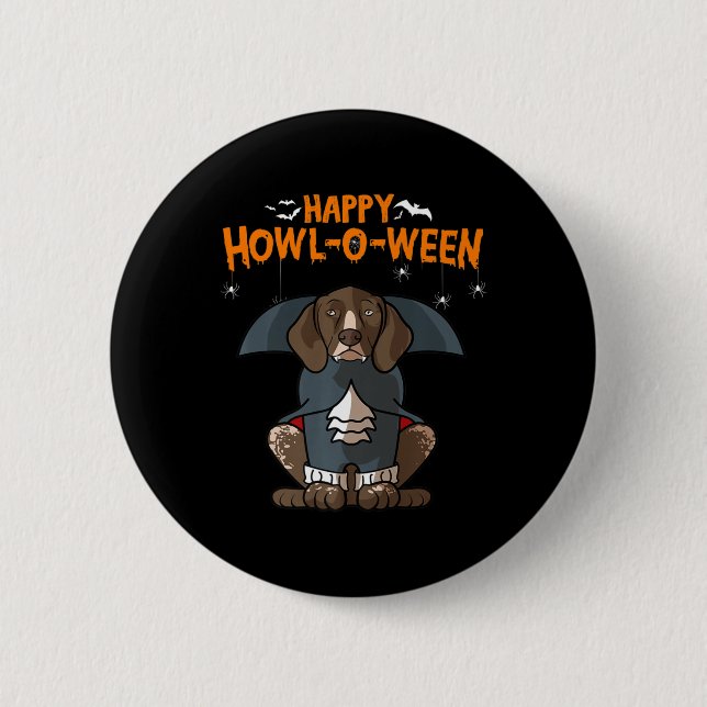 Howloween German Shorthar Pointer Hund Halloween Knapp (Framsida)