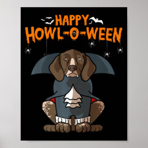 Howloween German Shorthar Pointer Hund Halloween Poster