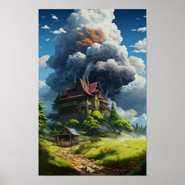 Howl's Flytta Castle Tapet - 4 000 Realistic High Poster (Framsidan)