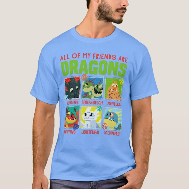Howorain Your Dragon 3 Hidden World Dragon Friends T Shirt (Framsida)