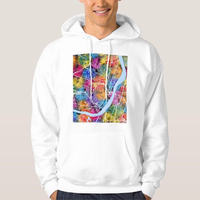 Howrah West Bengal City Map Hoodie (Framsida)