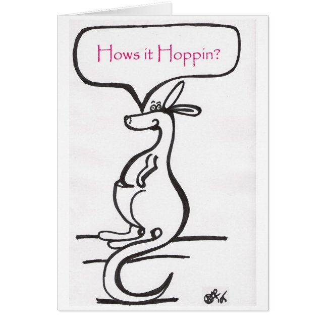 Hows det Hoppin?  (versian 1) Hälsningskort (Framsidan)