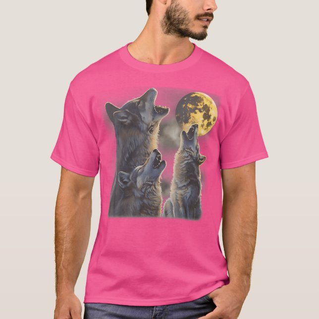 Howting at at Måne Vargar Coola Mountain Varg Anim T Shirt (Framsida)