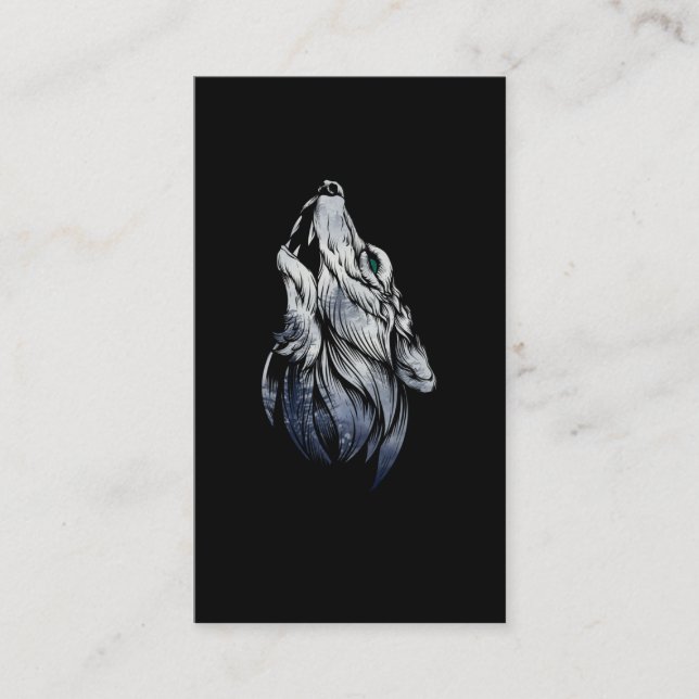 Howting Varg Forest Animal Vargars Art Visitkort (Framsida)