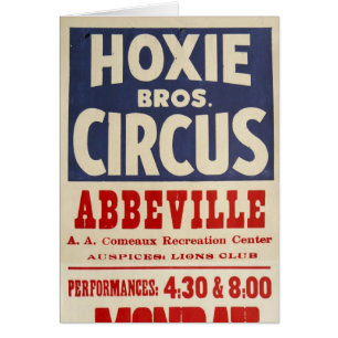 Hoxie Bros. Cirkus Hälsningskort