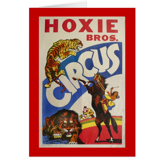 Hoxie Bros. Cirkus Hälsningskort (Framsidan)