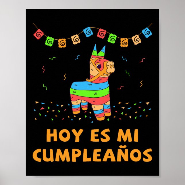 Hoy Es Mi Cumpleanos Pinata Birthday Cinco De Mayo Poster (Framsidan)