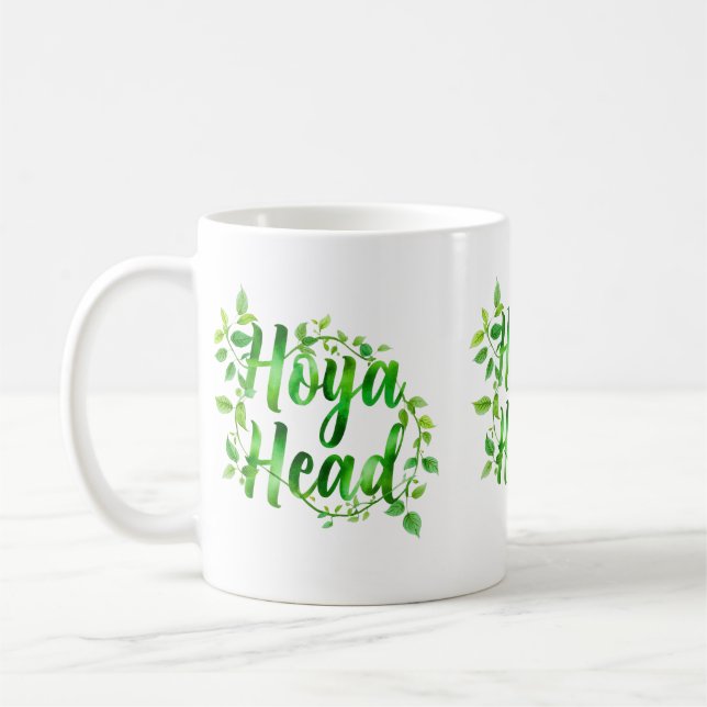 Hoya Head Växtälskare Design – Söt Minimalistisk B Kaffemugg (Vänster)