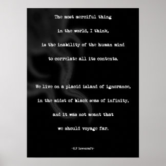 HP Lovecraft - minimalistcitattecken Poster