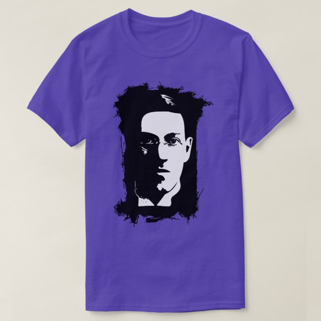 HP Lovecraft Platterbakgrund T Shirt (Design framsida)