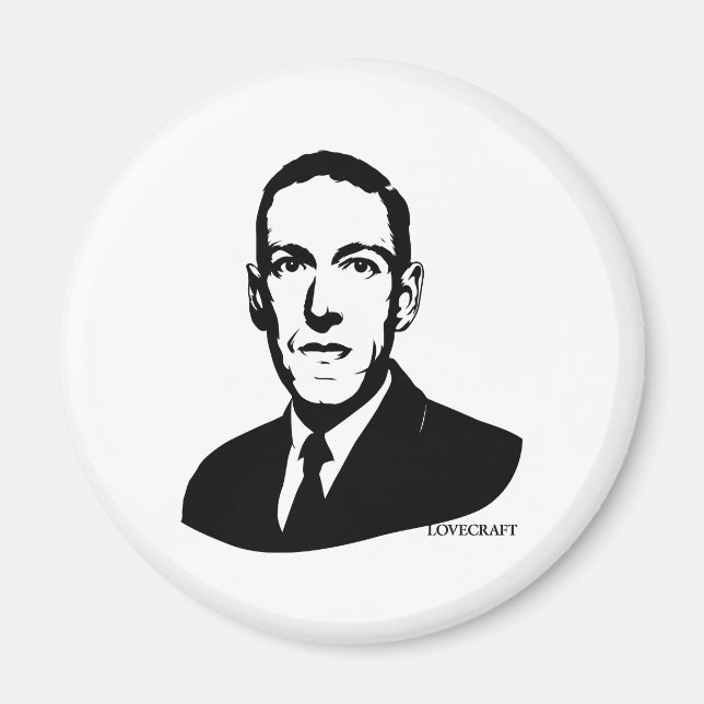 HP Lovecraft Porträtt Magnet (Framsidan)