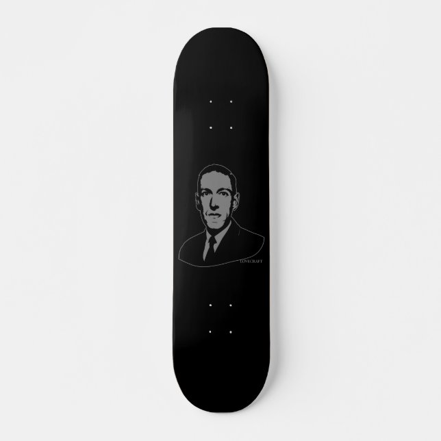 HP Lovecraft Porträtt Skateboard Bräda 19,5 Cm (Framsida)