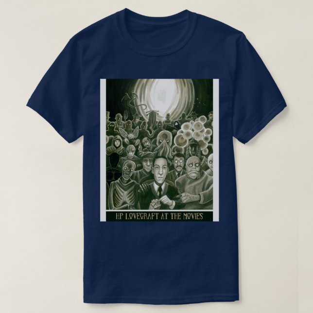 HP Lovecraft vid filmen T Shirt (Design framsida)