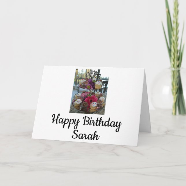 Hppy-födelsedag Sarah Kort (Framsida)
