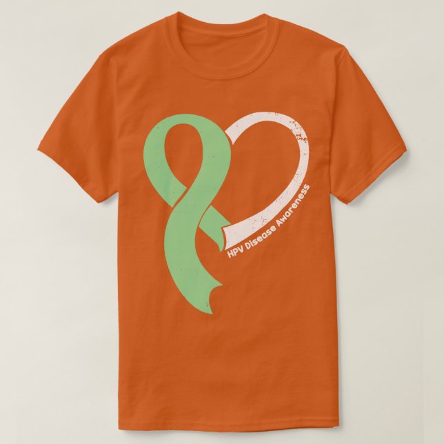 HPV Disease Awareness Hope Kärlek Heart Ribbon Lyc T Shirt (Design framsida)