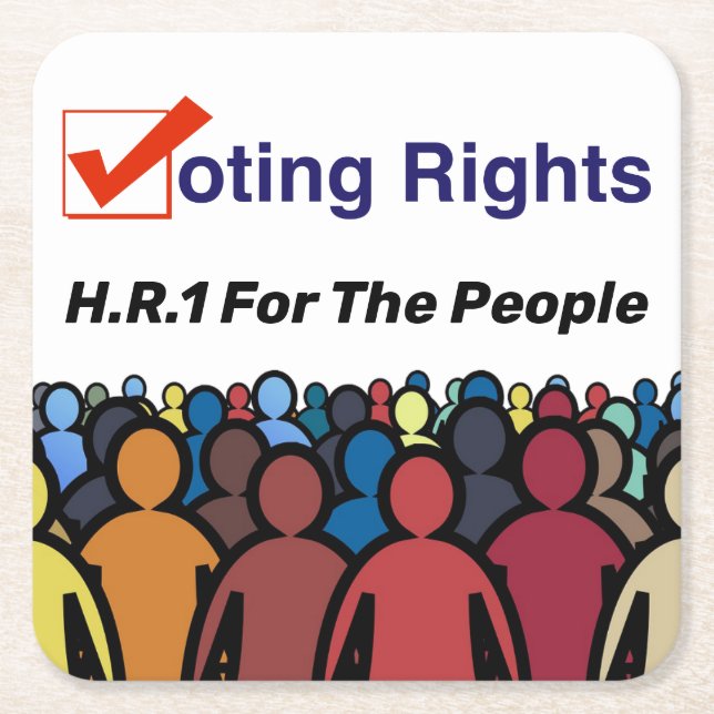 HR1 Röstande Höger för folkakten Underlägg Papper Kvadrat (Framsidan)