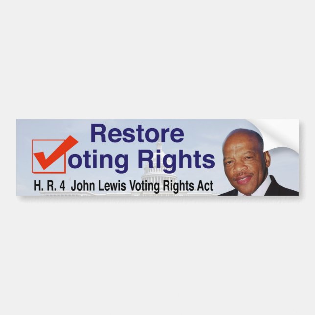 HR4 John Lewis Voting Högers Act Bildekal (Framsidan)