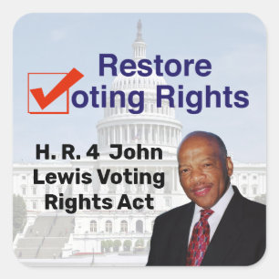 HR4 John Lewis Voting Högers Act Fyrkantigt Klistermärke