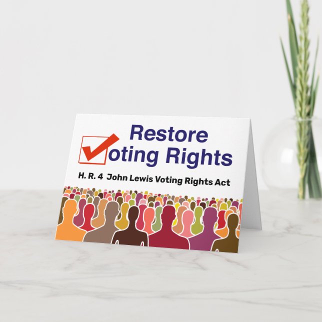 HR4 John Lewis Voting Högers Act Kort (Framsida)