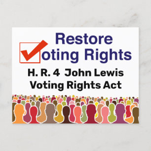 HR4 John Lewis Voting Högers Act Vykort