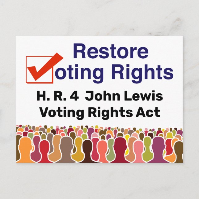 HR4 John Lewis Voting Högers Act Vykort (Framsida)
